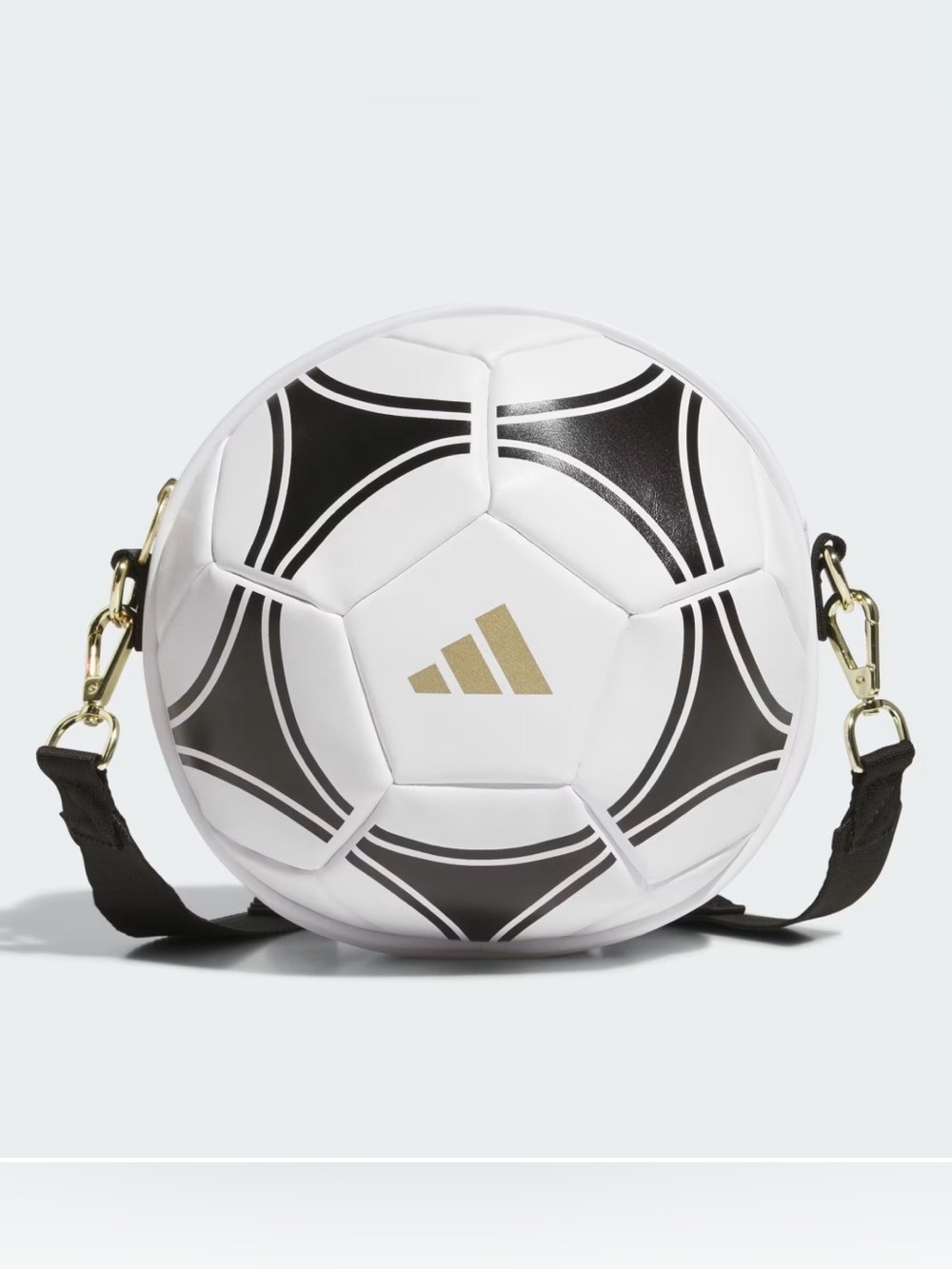 Adidas Soccer Ball Crossbody Bag - White/Black/Gold Metallic - Picture 8 of 9